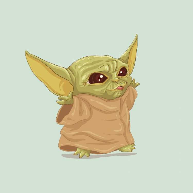 Маленький йода мультяшный