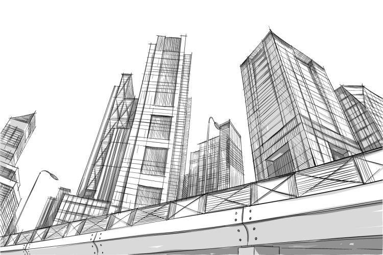 Скетч высотные здания