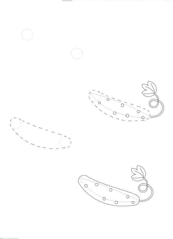 Поэтапное рисование огурца