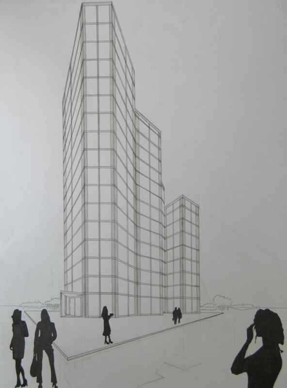 Набросок многоэтажного дома