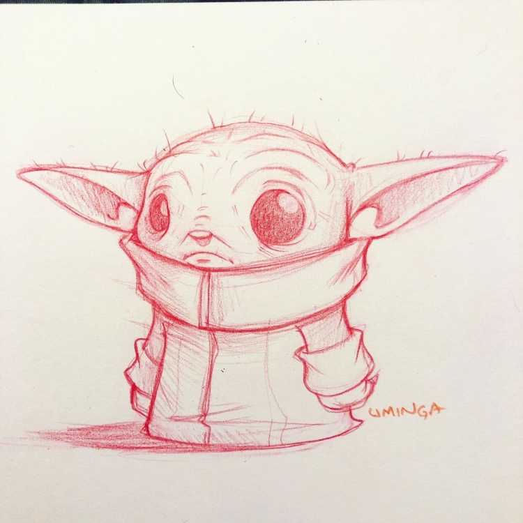 Бейби йода для срисовки