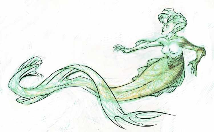 Нарисовать русалку