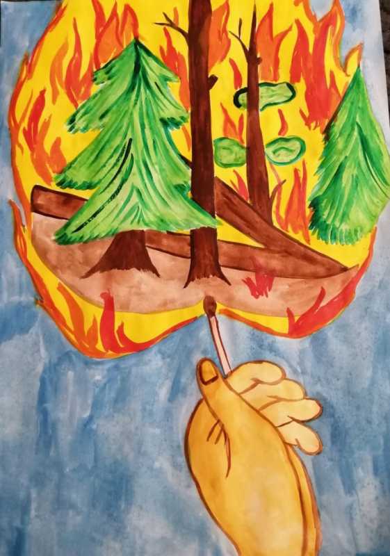 Рисунок на тему пожар
