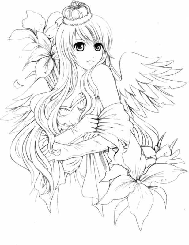 Раскраски аниме ангелов
