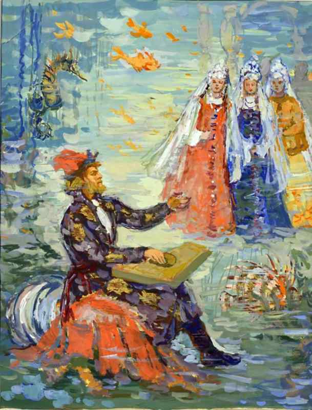 Русалка в море раскраска