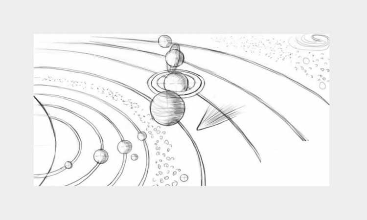 Солнечная система рисунок карандашом Формат а4