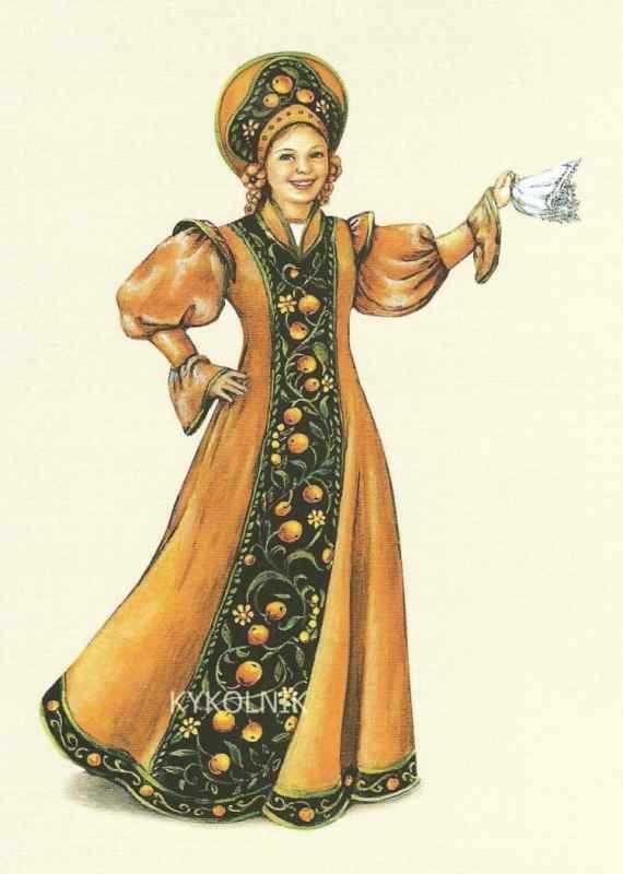 Рисование русского народного костюма