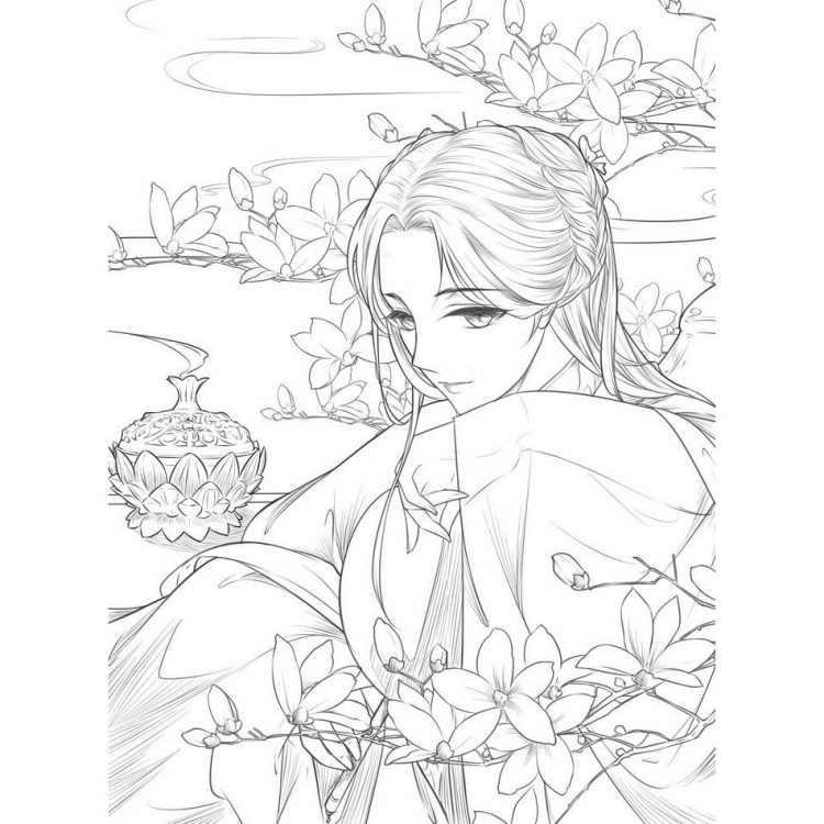 Раскраски антистресс аниме китайцы