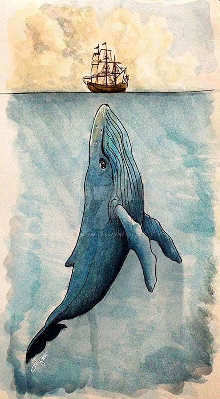 Кит акварелью