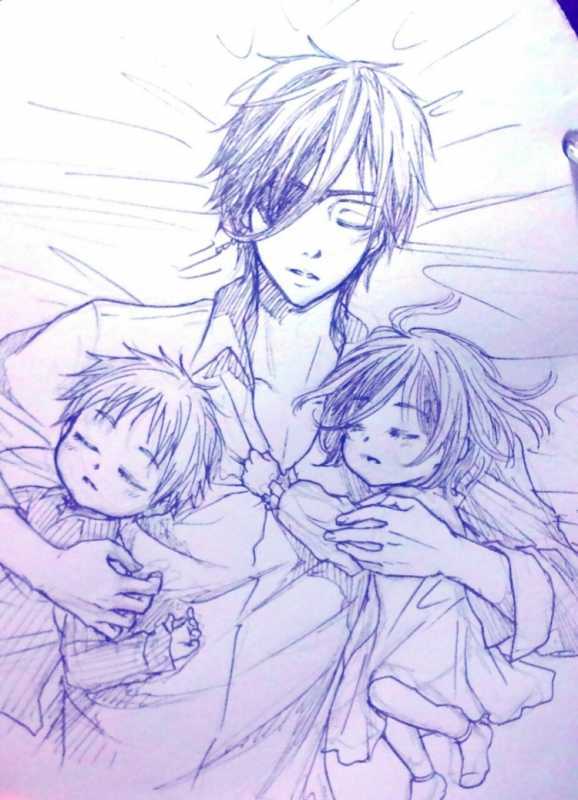 Аниме рисунок семья 8 человек легко