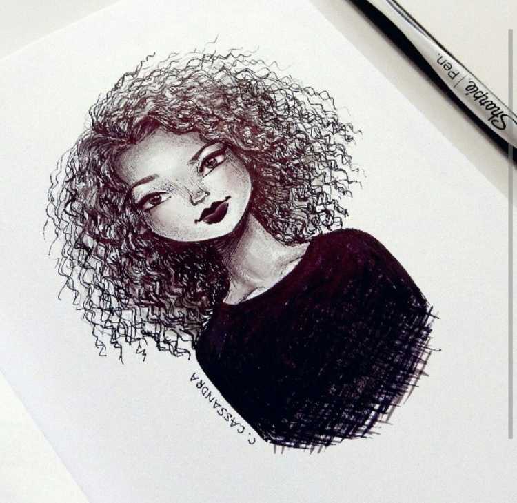 Нарисовать девушку с кудряшками