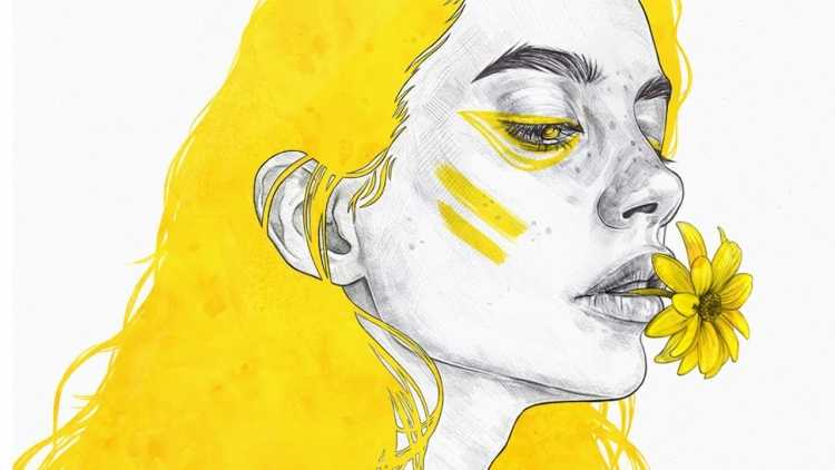 Постер желтый