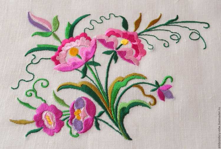 Цветы для вышивания гладью