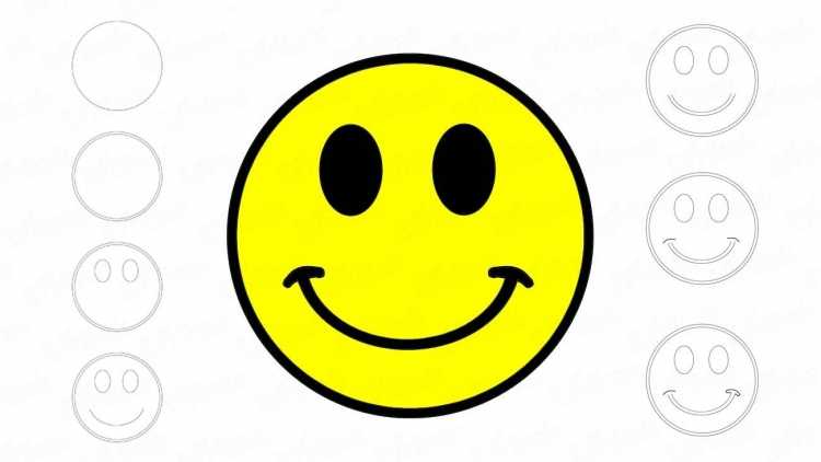 Рисунки смайлики для срисовки