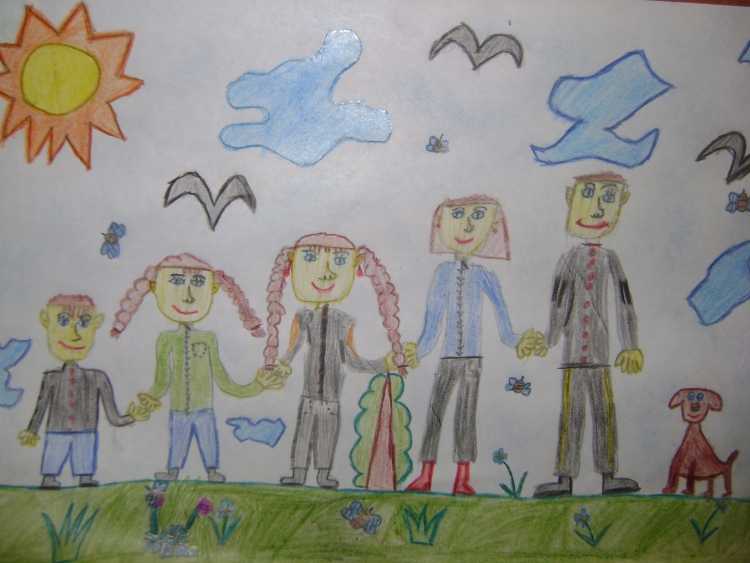 Рисование на тему семья