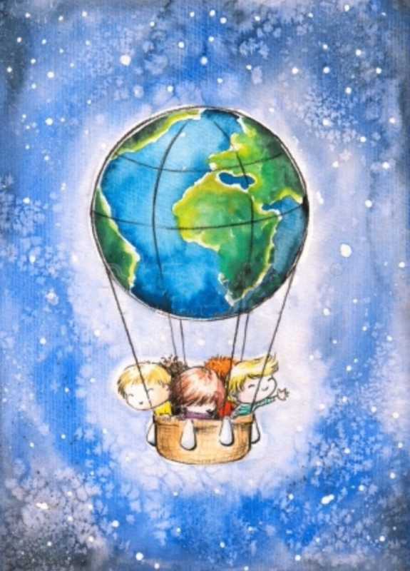 Воздушный шар земля рисунок
