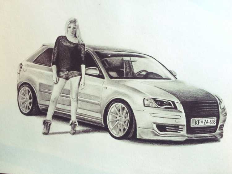 Ауди ку7 карандашом