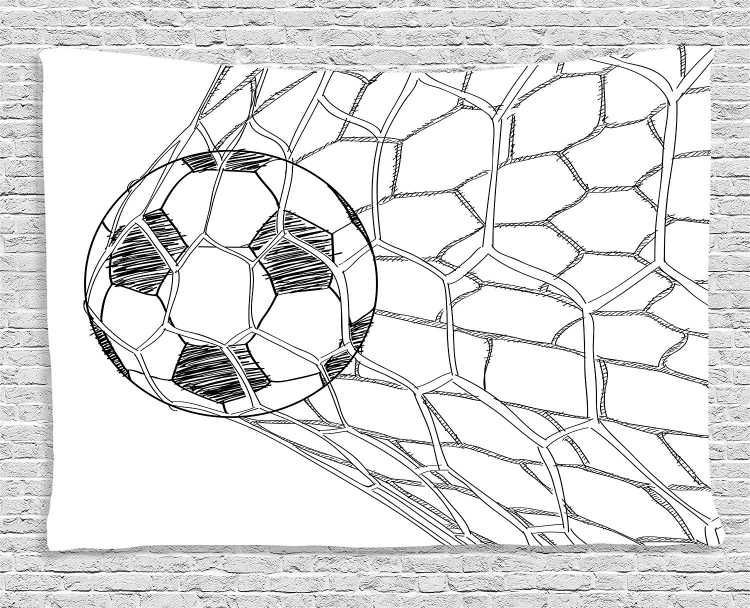 Мяч в ворота для разукрашивания