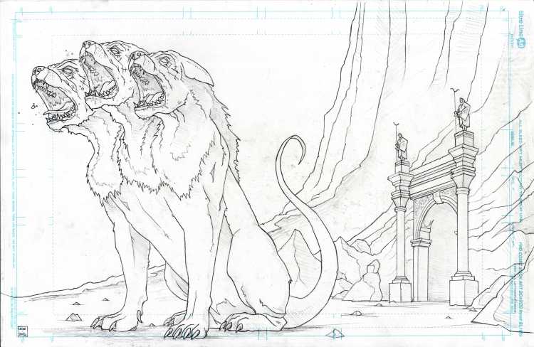 Цербер раскраска