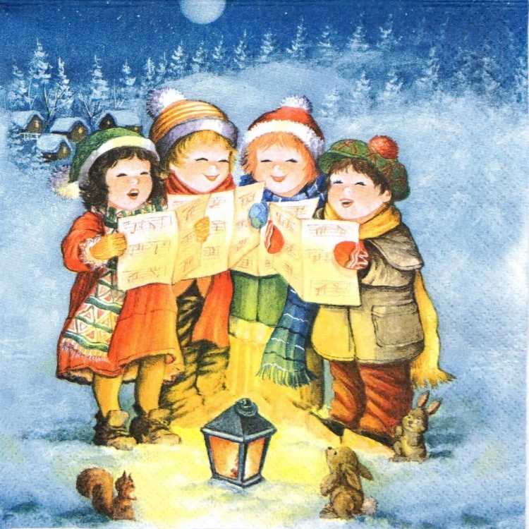Дети колядуют на Рождество
