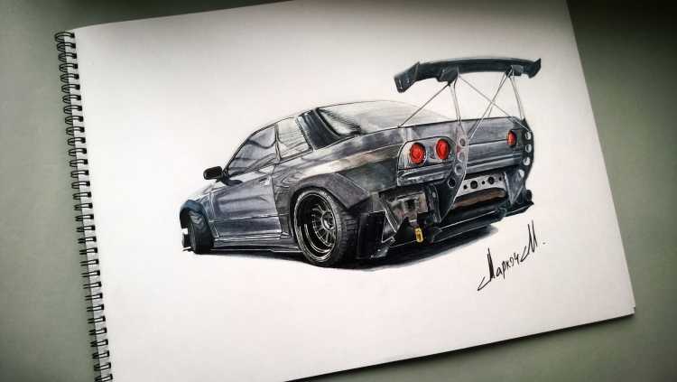 Nissan Skyline r32 скетч
