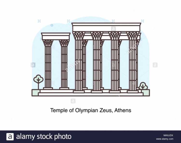 Храм Зевса в Афинах рисунок