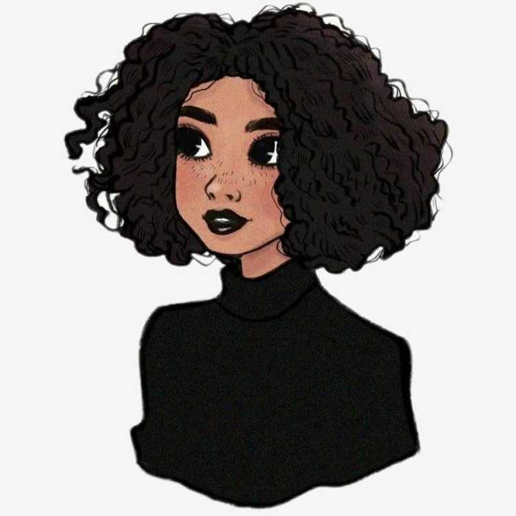 Мультяшная девушка с кудрявыми волосами