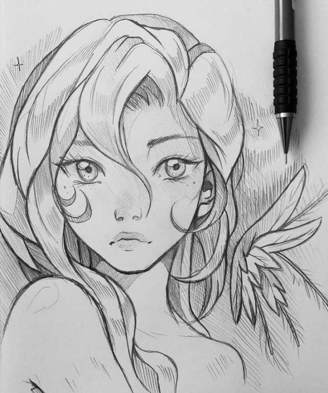 Набросок девушки для рисования