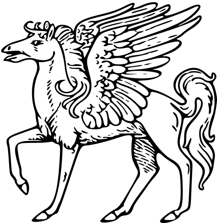 Раскраски лошади пегасы