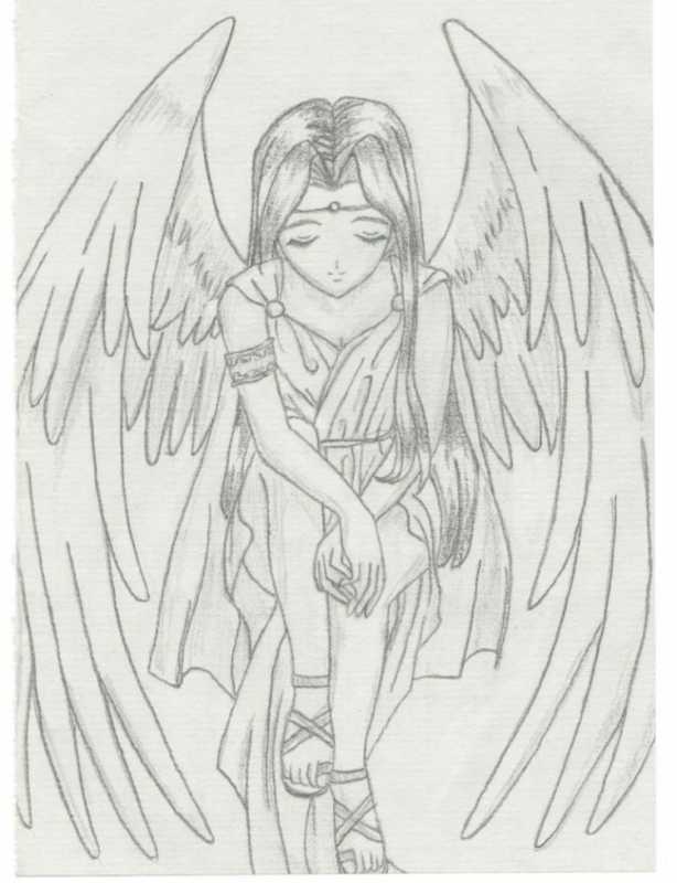 Раскраски аниме ангелы