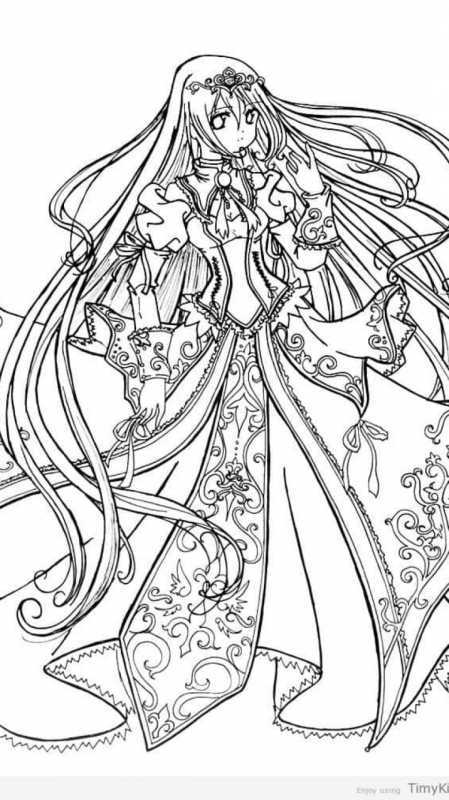 Раскраска для девочек 8 лет аниме
