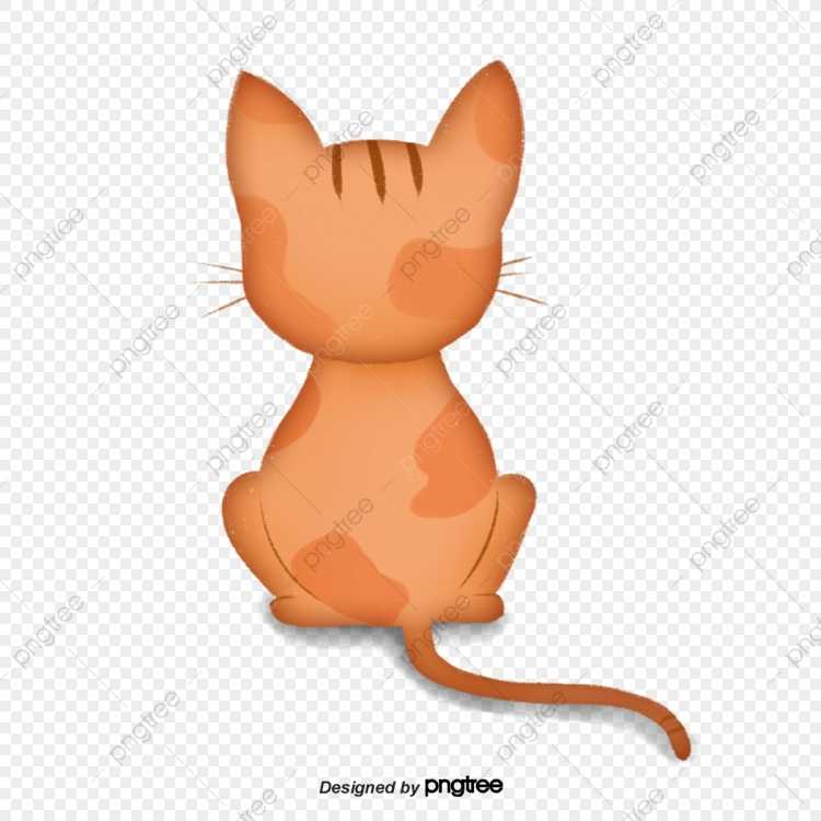 Мультяшный кот со спины
