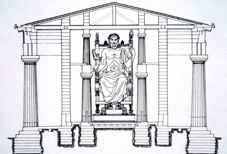 Храм Зевса в Олимпии фасад