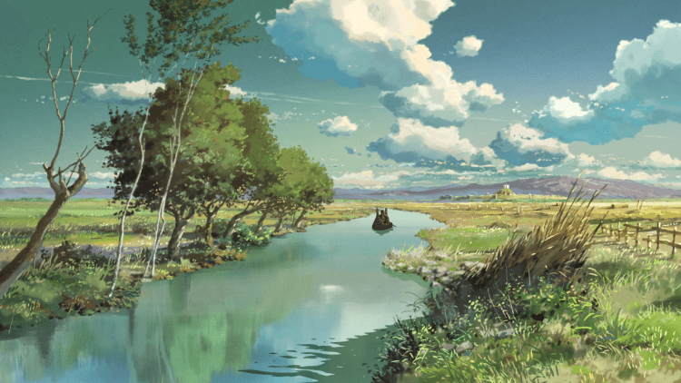 Хаяо Миядзаки арт пейзажи