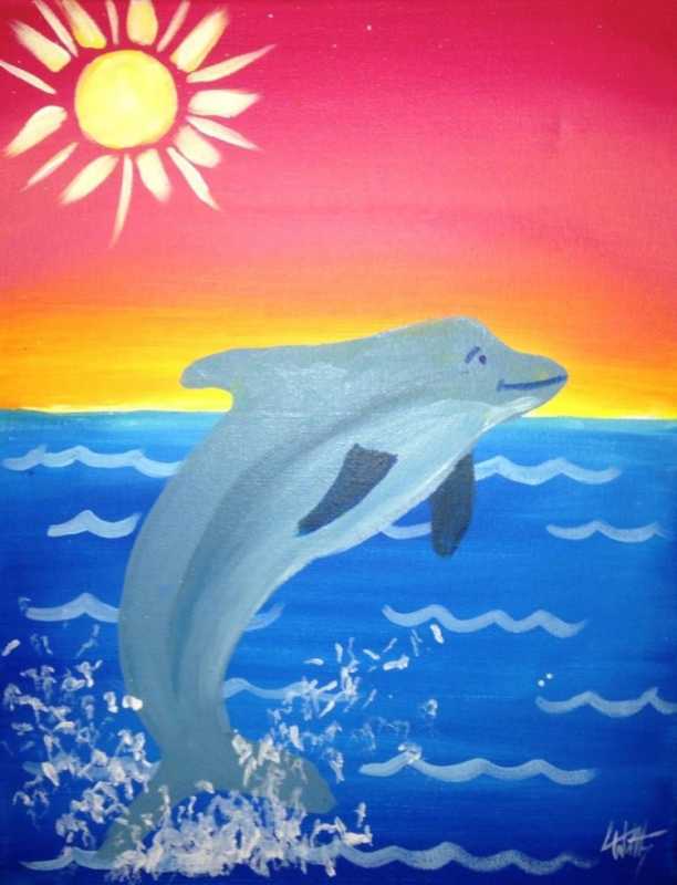 Рисование дельфина в детском саду