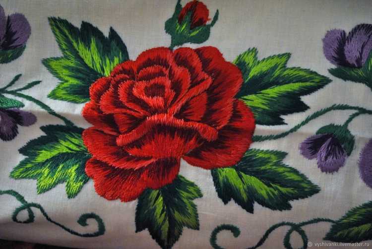 Вышивка гладью цветы