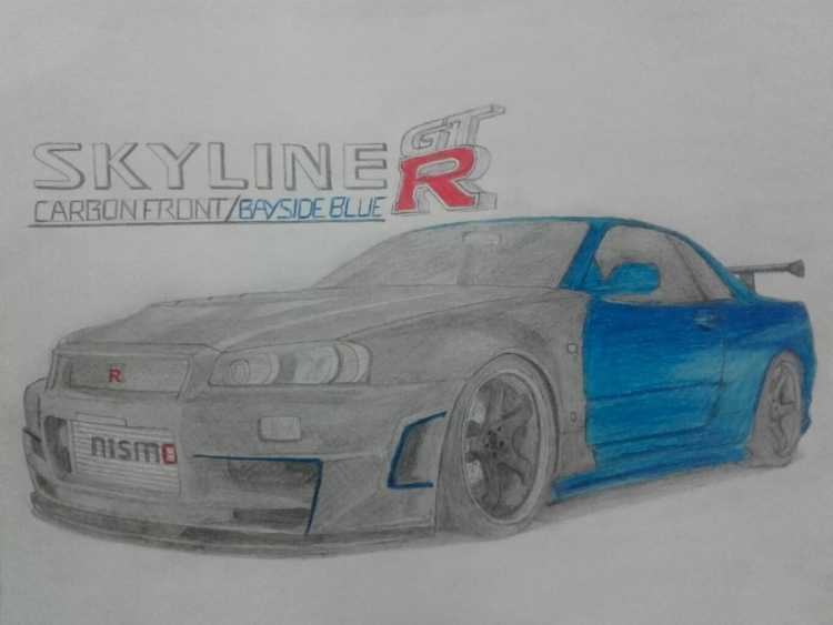 Рисованный Skyline GTR 34