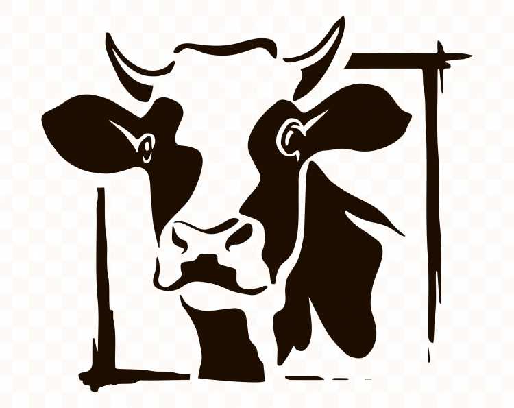 Силуэт головы коровы