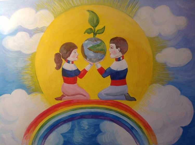 Дети за мир рисунки