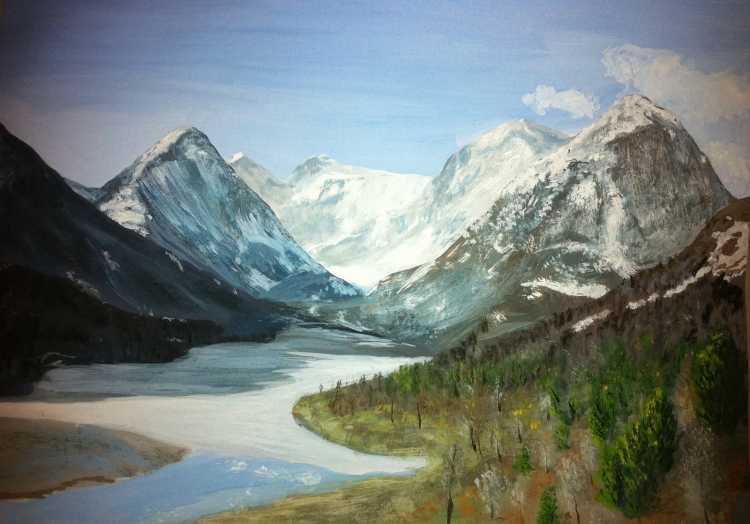 Горы гуашью