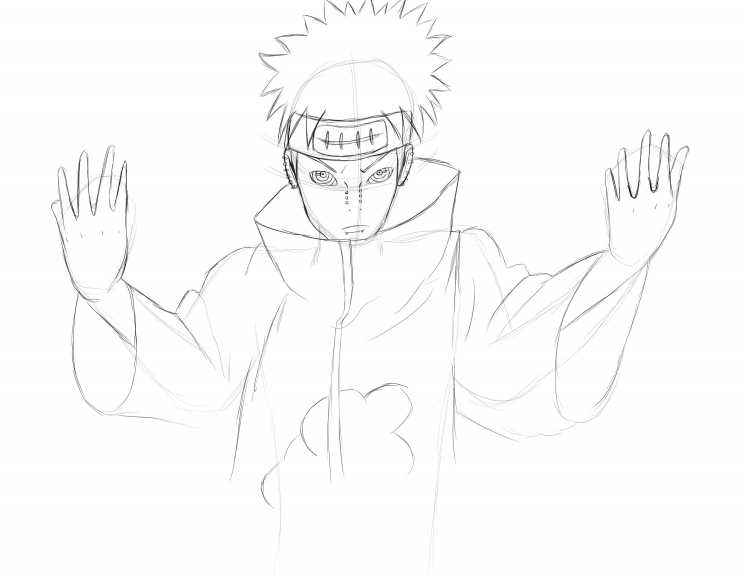 Раскраска Пейн из Наруто