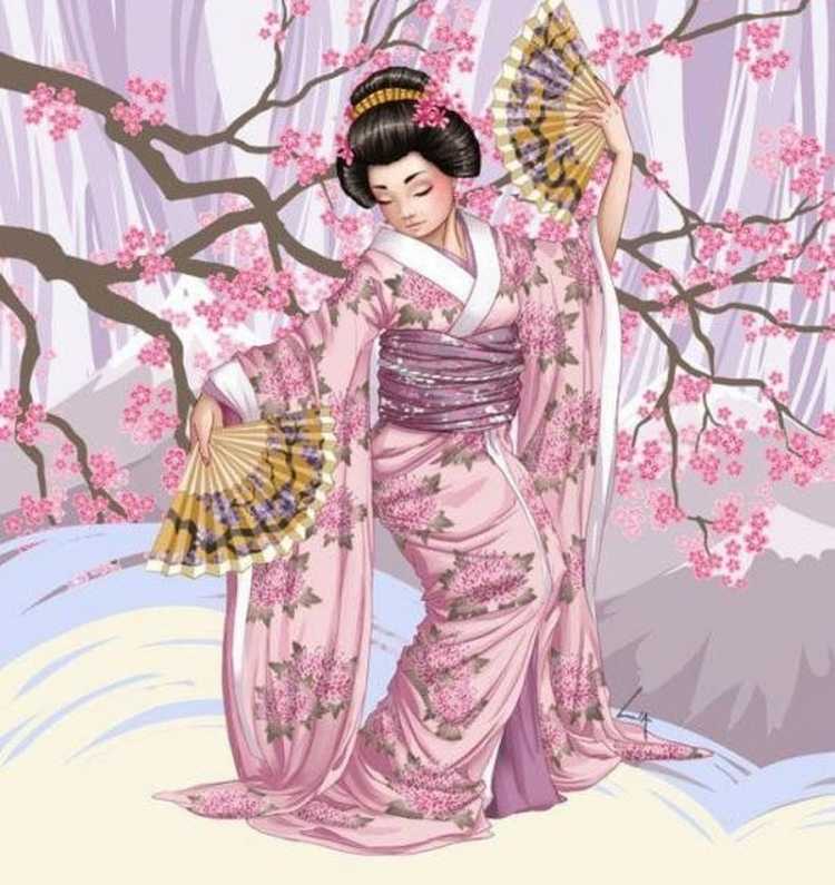 Японская девушка карандашом