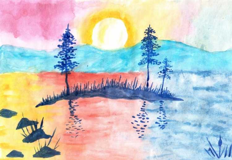 Рассвет рисунок