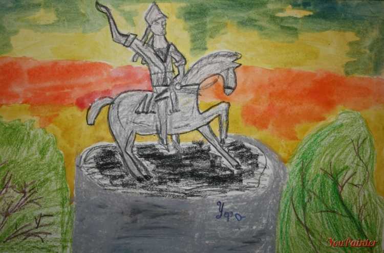 Памятник Салавату Юлаеву нарисова