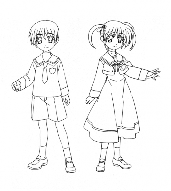 Раскраски Школьная форма из аниме до 12 лет