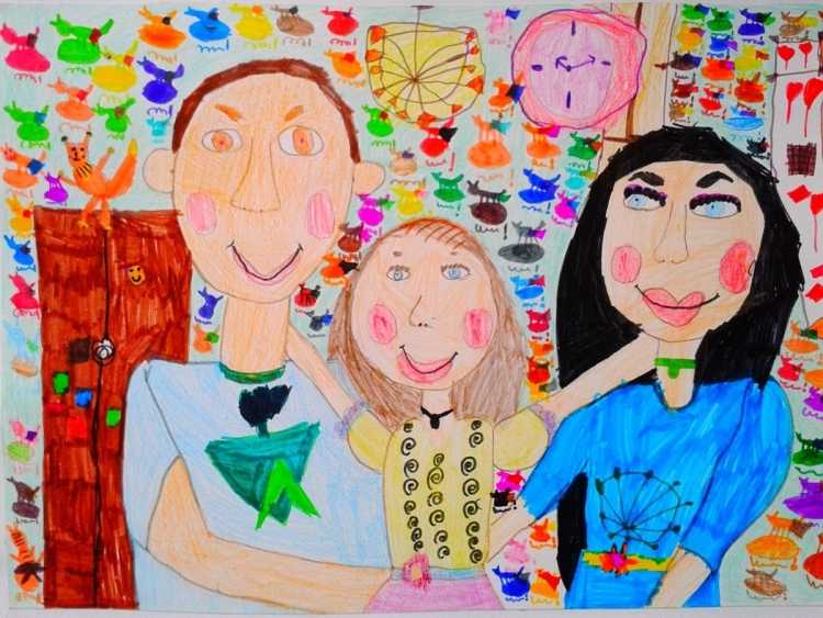 Современная семья иллюстрация