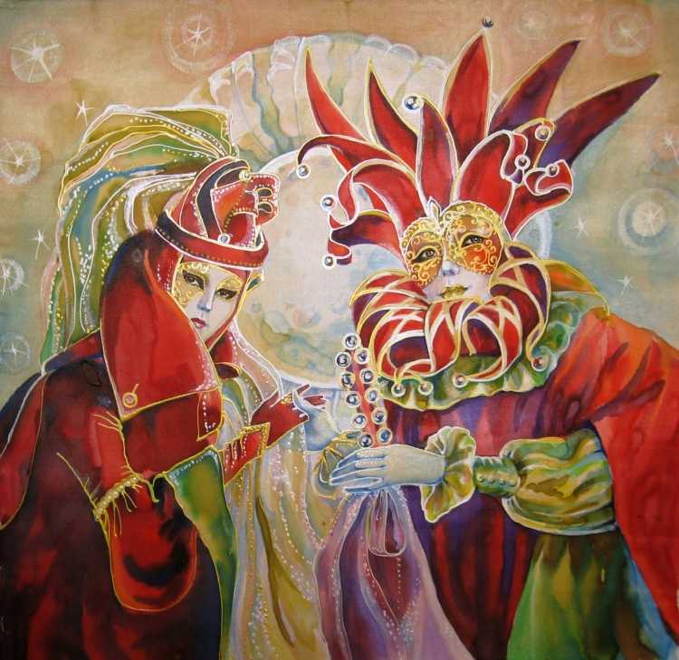 Венецианский карнавал батик