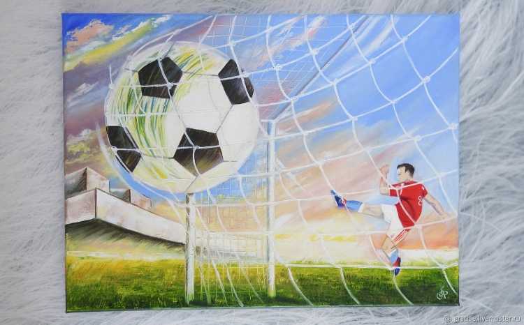 Детский рисунок футболиста для 4 класса