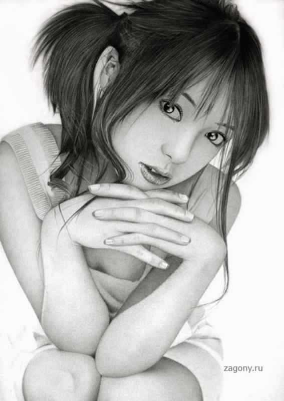 Гейша акварель