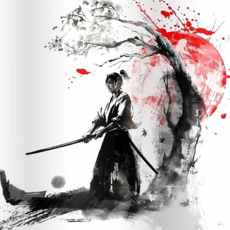 Рисунки для срисовки Самурай